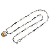 David Yurman Sterling Silver 14k Gold Citrine Acorn Pendant Necklace