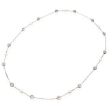 Tiffany & Co. Sterling Silver Pearl Nature Rose Flower Station Necklace