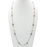 Tiffany & Co. Sterling Silver Pearl Nature Rose Flower Station Necklace