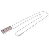 Vintage 14k White Gold Pink Sapphire and Diamond Pendant Necklace