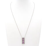 Vintage 14k White Gold Pink Sapphire and Diamond Pendant Necklace