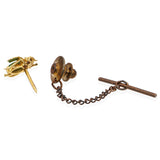 Vintage 14k Gold Green Jade Bee Tie Tack