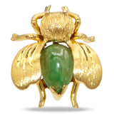 Vintage 14k Gold Green Jade Bee Tie Tack