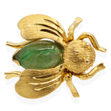 Vintage 14k Gold Green Jade Bee Tie Tack