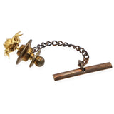 Vintage 14k Gold Green Jade Bee Tie Tack