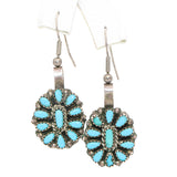 Vintage Reversible Silver Turquoise and Multi Stone Earring & Squash Blossom Set
