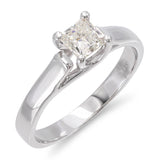 Vintage 14k White Gold 0.70ct I Si1 Princess Cut Diamond Ring