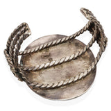 Vintage Navajo Large Turquoise Cluster Sterling Silver Cuff Bracelet