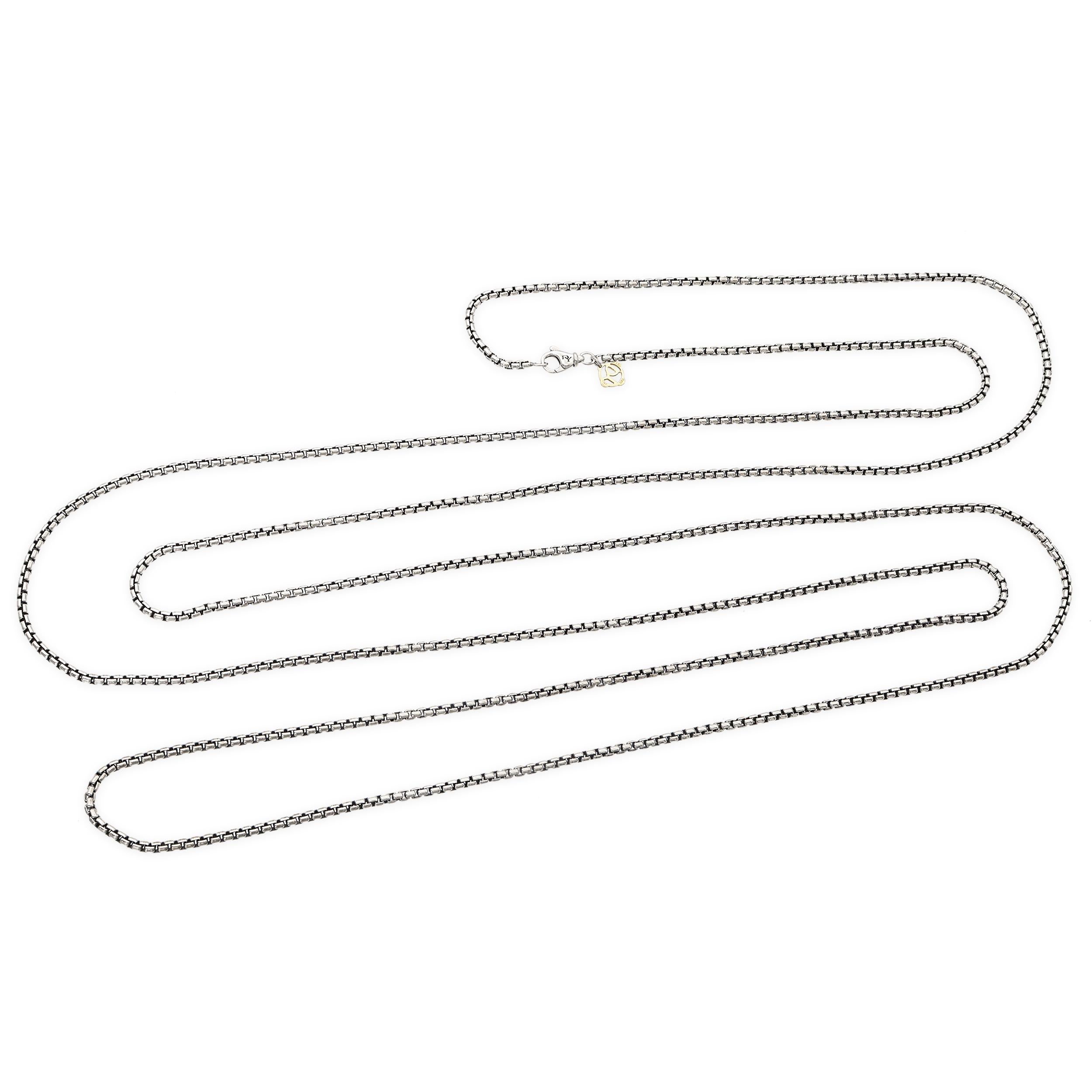 David Yurman Sterling Silver & 14k Yellow Gold Tag Long Chain Necklace