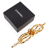 Vintage Chanel Gold-Finish Camellia Four-Row Link Bracelet