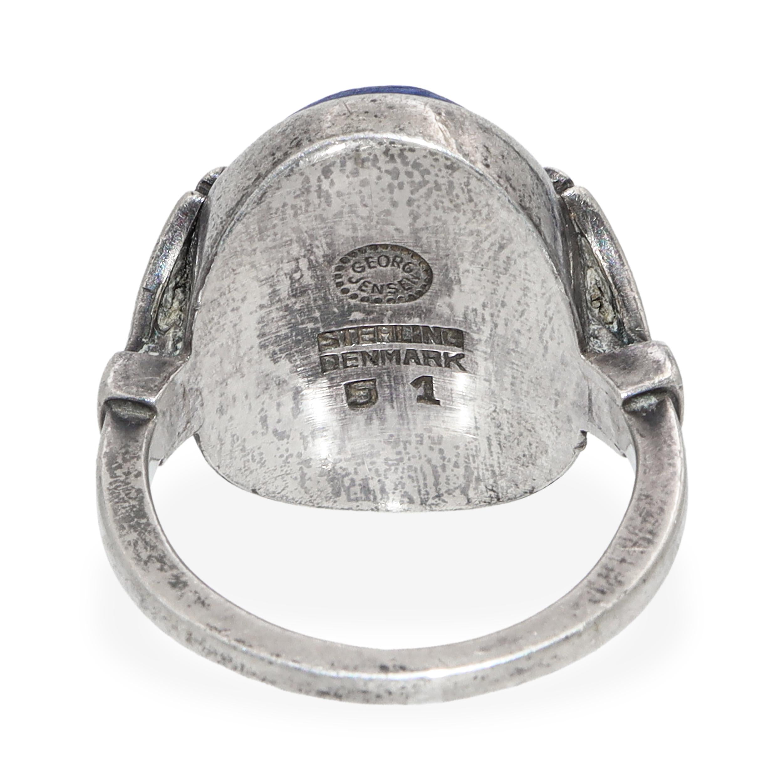 Oscar Gundlach-Pederson for Georg Jensen No.51 Sterling Silver Lapis Lazuli Ring