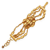Vintage Chanel Gold-Finish Camellia Four-Row Link Bracelet