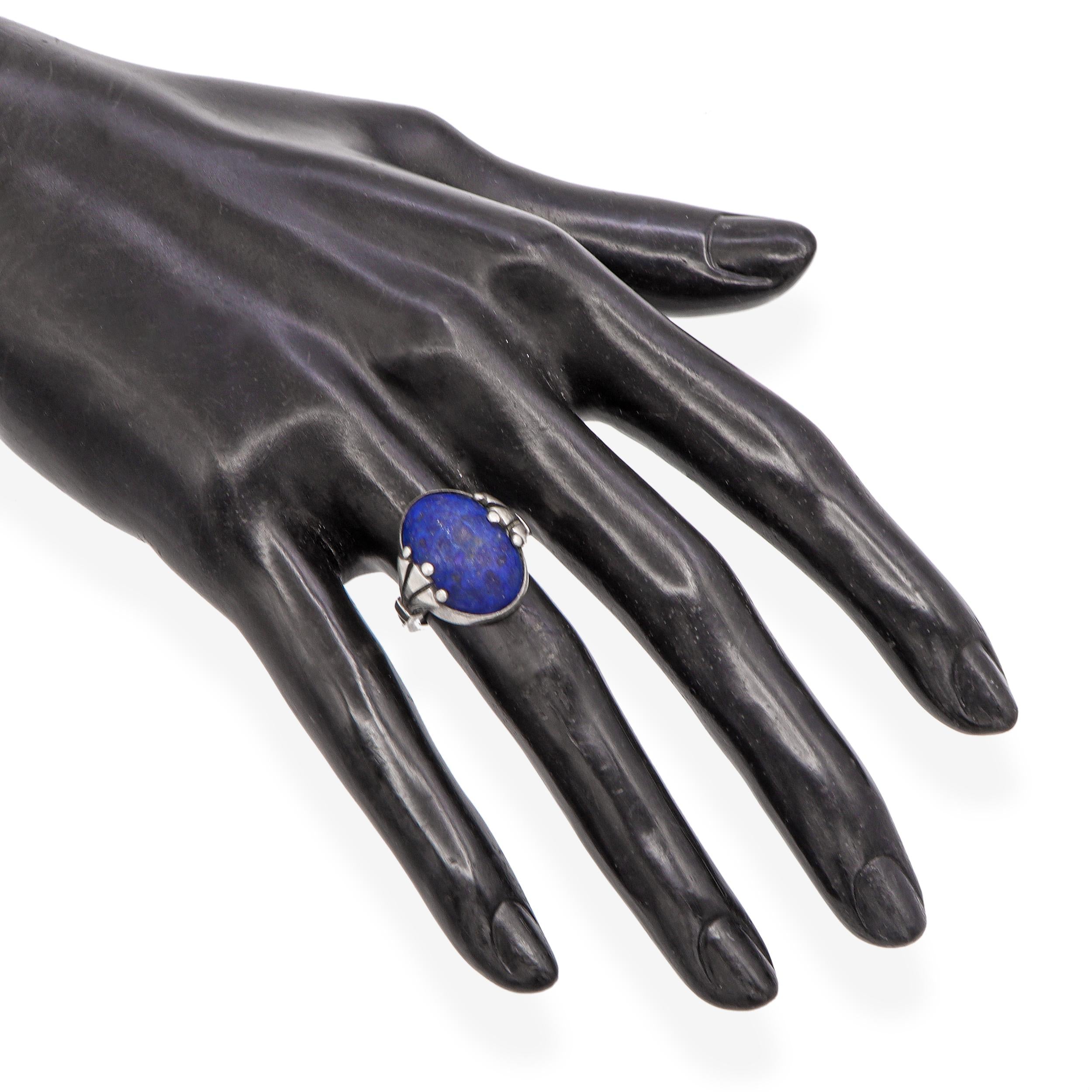 Oscar Gundlach-Pederson for Georg Jensen No.51 Sterling Silver Lapis Lazuli Ring