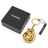 Vintage Chanel Gold-Finish CC Spiral Keychain
