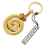 Vintage Chanel Gold-Finish CC Spiral Keychain