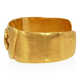Vintage Chanel Gold-Finish Wide CC Logo Statement Cuff Bracelet