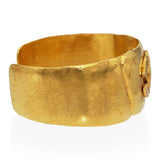 Vintage Chanel Gold-Finish Wide CC Logo Statement Cuff Bracelet