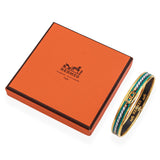 Vintage Hermès Enamel & Gold-Finish Bangle Bracelet