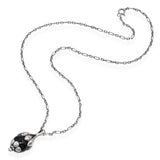 Vintage 1991 Georg Jensen Sterling Silver Onyx Heritage Pendant Necklace
