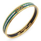 Vintage Hermès Enamel & Gold-Finish Bangle Bracelet