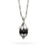 Vintage 1991 Georg Jensen Sterling Silver Onyx Heritage Pendant Necklace