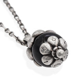 Vintage 1991 Georg Jensen Sterling Silver Onyx Heritage Pendant Necklace