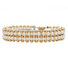 Vintage 14k Yellow Gold Pearl Triple Beaded Strand Bracelet