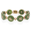 Vintage Yellow Gold Nephrite Jade Link Bracelet