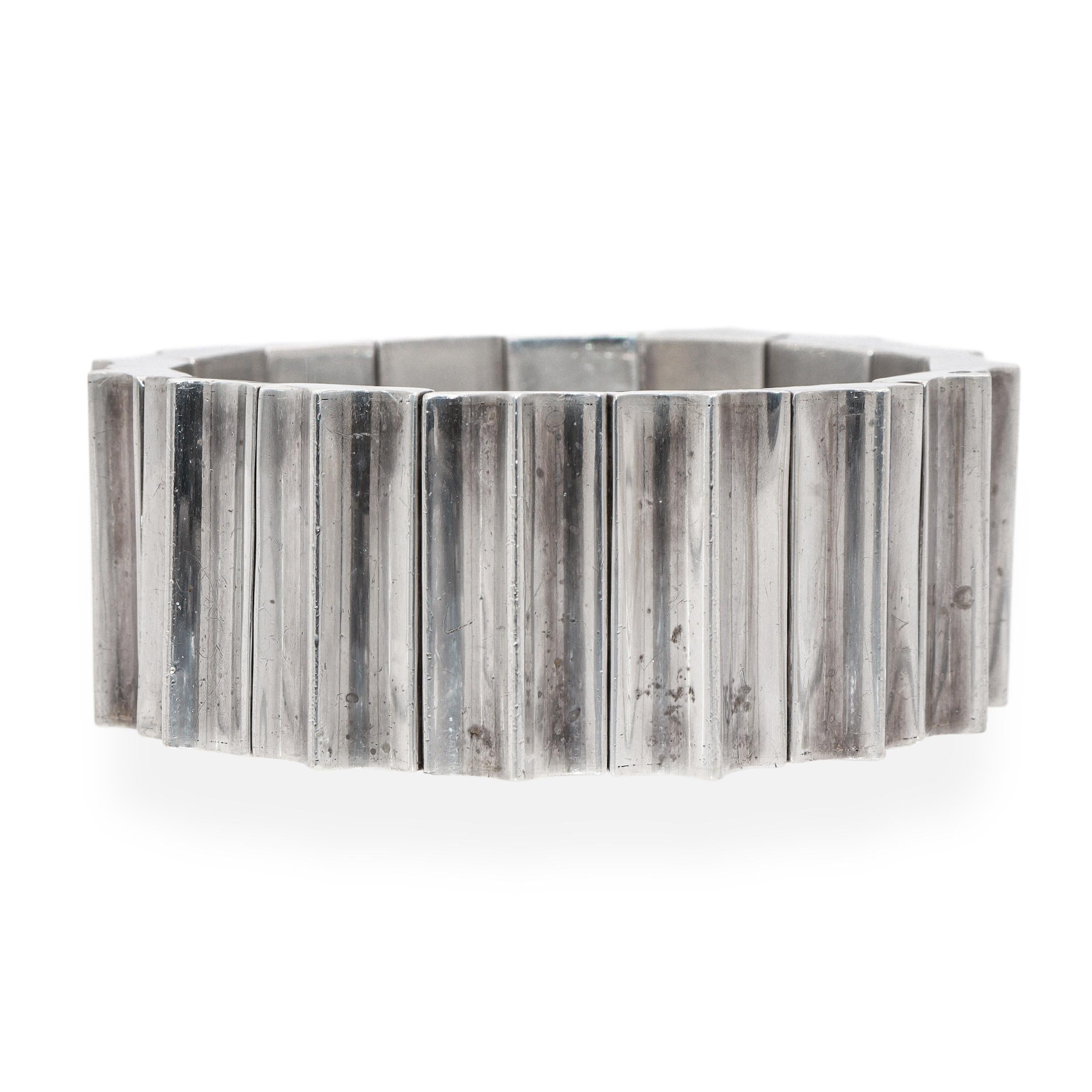 Vintage Taxco Mexico Sterling Silver Modernist Bracelet