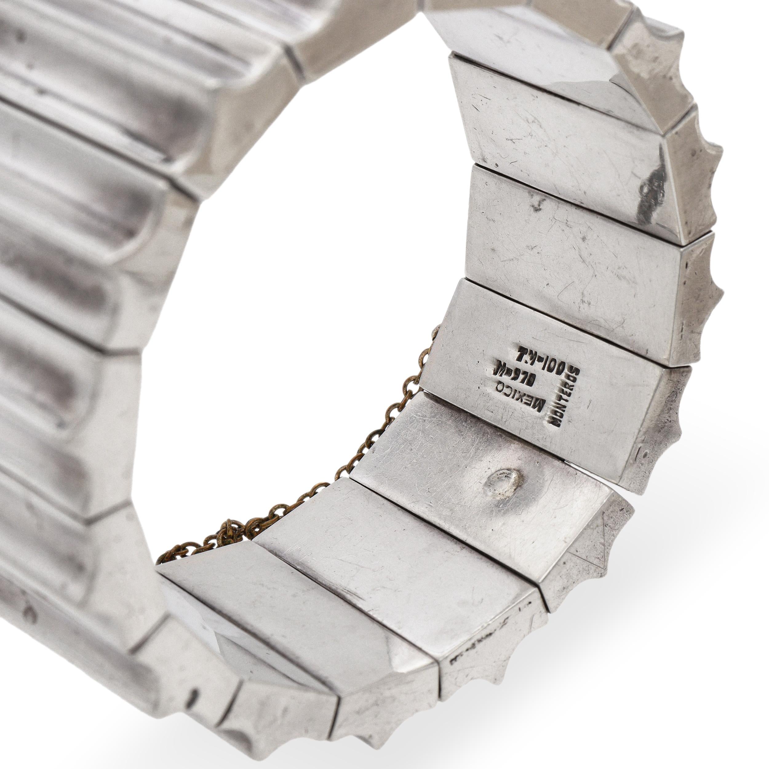 Vintage Taxco Mexico Sterling Silver Modernist Bracelet