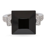 Gucci "Chiodo" 18k White Gold Black Onyx and Diamond Ring