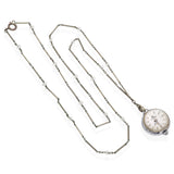 Vintage Bucherer Skeleton Ball Crystal Bead Chain Watch Pendant Necklace