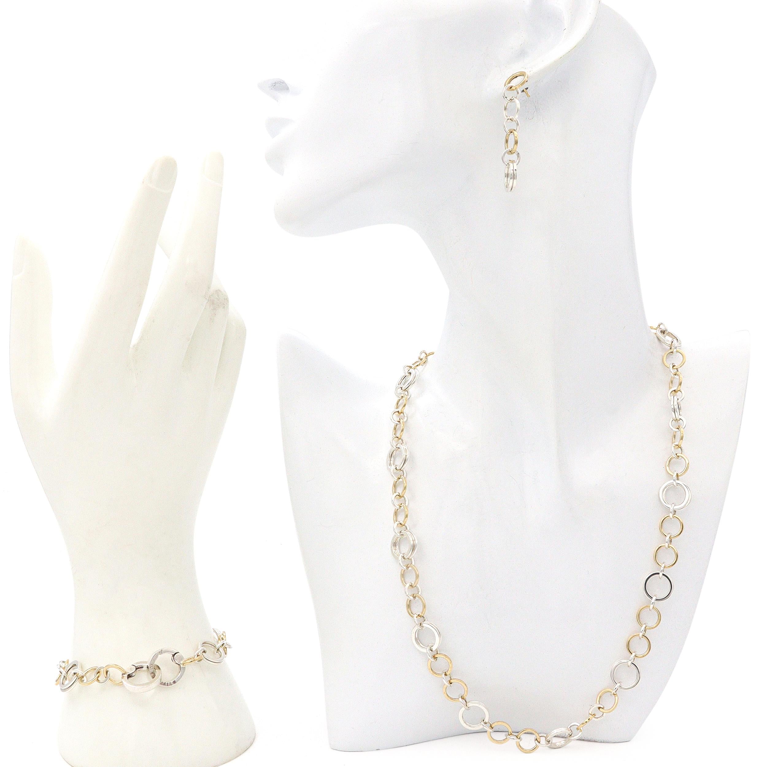 Tiffany & Co. 18k Yellow Gold and Sterling Silver Circle Link Jewelry Set