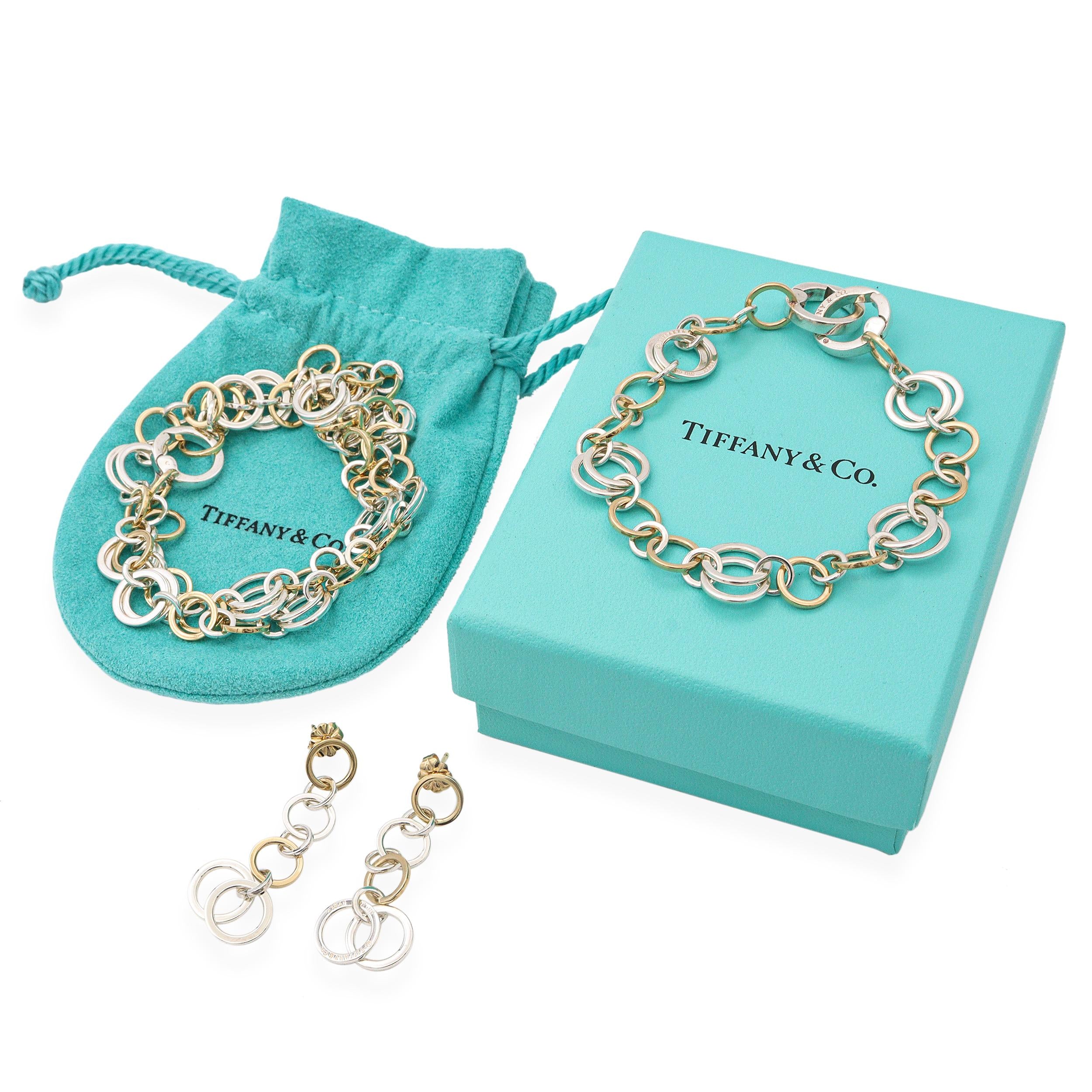 Tiffany & Co. 18k Yellow Gold and Sterling Silver Circle Link Jewelry Set