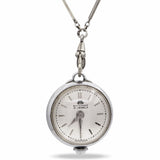 Vintage Bucherer Skeleton Ball Crystal Bead Chain Watch Pendant Necklace