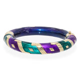 Vintage Sterling Silver & 14k Yellow Gold Multicolor Enamel Bracelet