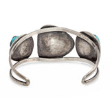 Vintage Sterling Silver Navajo Three Stone Turquoise Cuff Bracelet