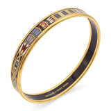 Michaela Frey Wien Gold-Tone Enamel Egyptian Revival Bangle Bracelet