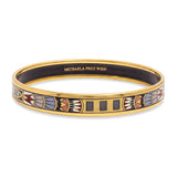 Michaela Frey Wien Gold-Tone Enamel Egyptian Revival Bangle Bracelet