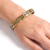 Michaela Frey Wien Gold-Tone Enamel Egyptian Revival Bangle Bracelet