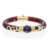 La Nouvelle Bague 18k Yellow Gold and Sterling Silver Enamel Bangle Bracelet