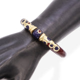 La Nouvelle Bague 18k Yellow Gold and Sterling Silver Enamel Bangle Bracelet