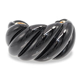 David Yurman Sculpted Cable Black Resin Vermeil Sterling Silver Cuff Bracelet