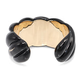 David Yurman Sculpted Cable Black Resin Vermeil Sterling Silver Cuff Bracelet