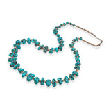 Vintage Sterling Silver Turquoise & Shell Heishi Beaded Strand Necklace
