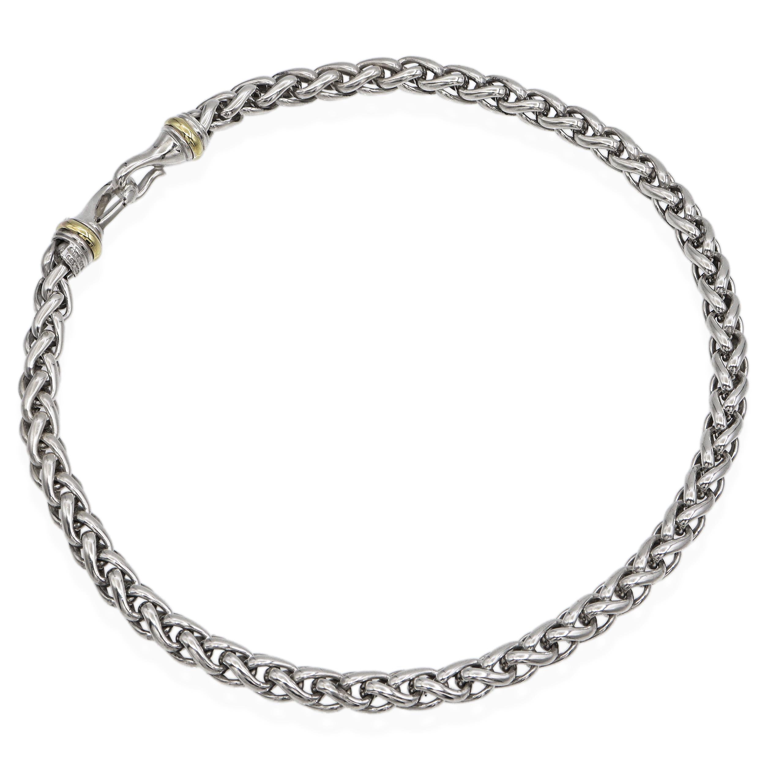 David Yurman Two-Tone Sterling Silver Wheat Chain Necklace