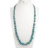 Vintage Sterling Silver Turquoise & Shell Heishi Beaded Strand Necklace