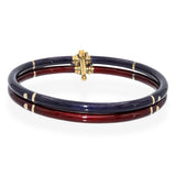 La Nouvelle Bague Sterling Silver & 18k Yellow Gold Enamel Twin Bangle Bracelet