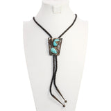 Vintage Southwestern Sterling Silver Turquoise Bolo Tie