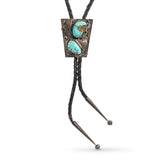 Vintage Southwestern Sterling Silver Turquoise Bolo Tie